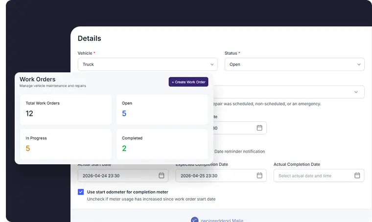 Work Orders dashboard