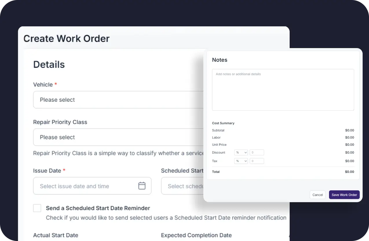 Create work orders